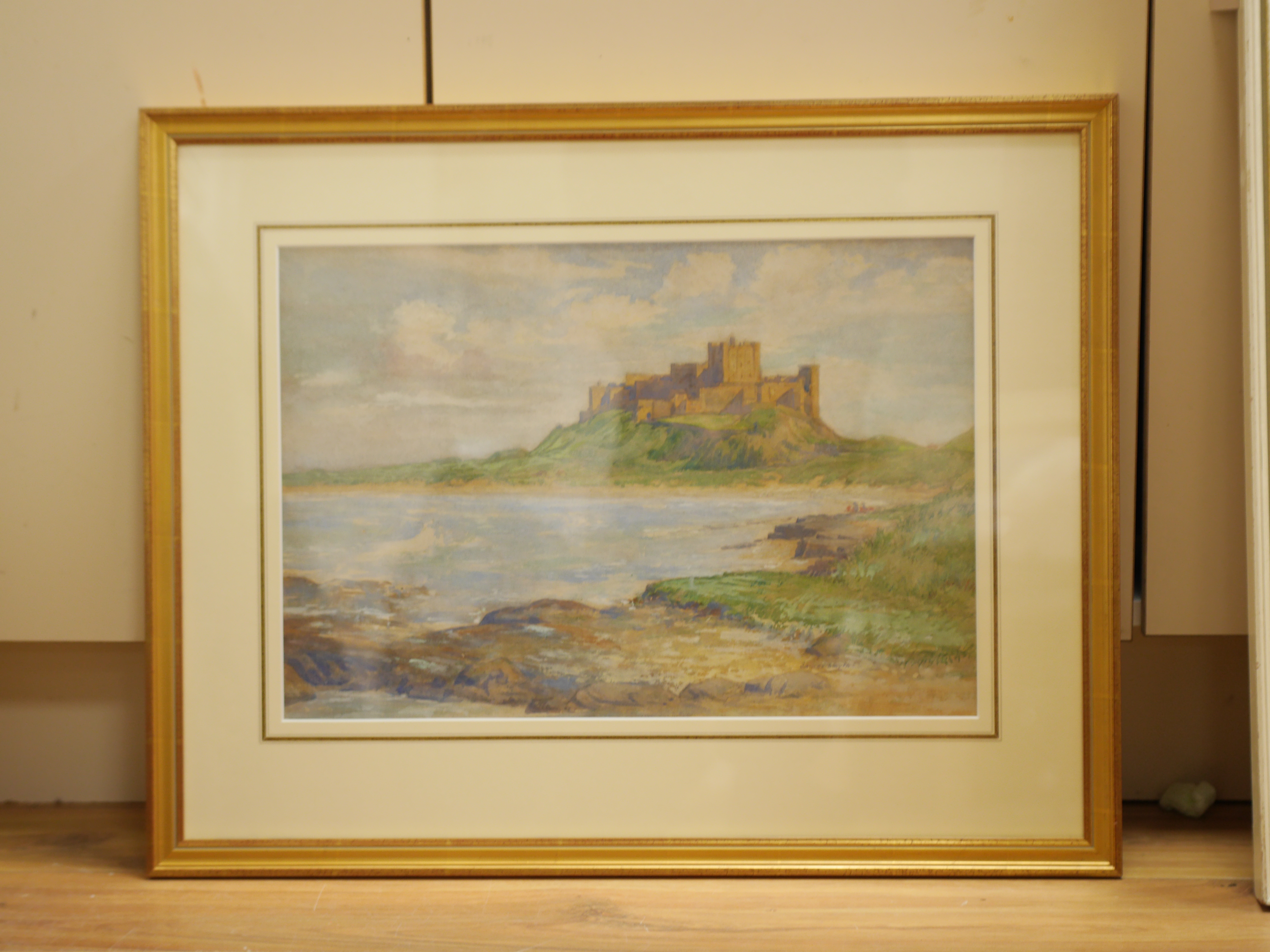 James Smyth (Exh.1920-1930), watercolour on paper, ‘Bamburgh Castle, Northumberland’, signed, details verso, 33 x 48cm. Condition - good